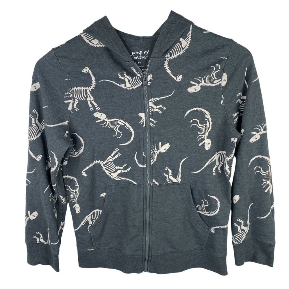 Jumping Beans Gray Dinosaur Full-Zip Hoodie